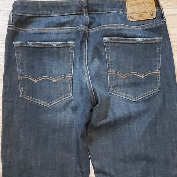 American Eagle Outfitters Blue Slim Fit Jeans with Distressed Details-Mens 32x34 - Picture 5 of 6